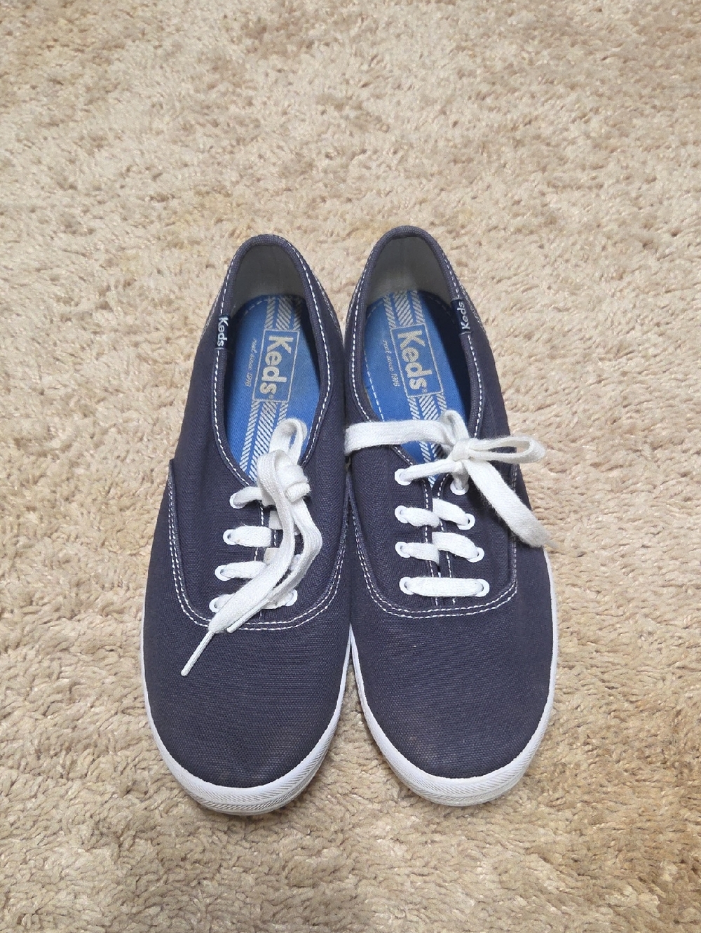 Keds Navy Canvas Sneakers with White Laces